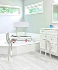 Ergo Sliding Bathtub Transfer Bench And Shower Chair with height adjustable frame in modern bathroom