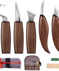 7 In 1 Wood Carving Kit For Beginners With Hook Knife Whittling Knife and accessories including roll bag and sharpening paste