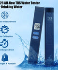 Digital TDS Meter For Water Quality Testing At Home And In Hydroponics And Aquariums Measuring 0 To 9990 PPM For Drinking Water Blue 1 Pack With Quick Readout And High Accuracy standing on water.