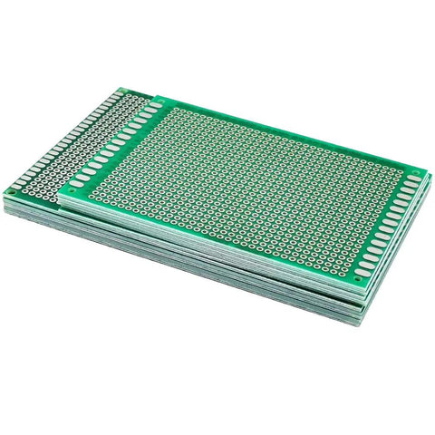 Stack of Dope Prototyping PCB Boards Set For Electronics Projects 7 By 10 Centimeter And 8 By 12 Centimeter FR4 Single Sided Ten Pieces