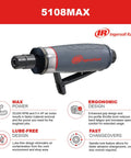 Beast Power Air Die Grinder With 25,000 RPM And 0.4 HP, 1/4 Inch Collet, Rear Exhaust, ergonomic grip, features breakdown.