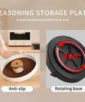 Non Slip Rotating Lazy Susan Turntable 360 Degree Swivel With Grippy Textured Surface Black 10 Inch in kitchen setting