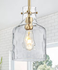 Industrial Pendant Light Trio For Kitchen Island 3 Light Glass Pendant Fixture With Seeded Shade Adjustable Cord Farmhouse Ceiling Light Black Finish Linear Chandelier close-up of glass shade and bulb