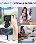 Extendable Phone Tripod With 2 In 1 Phone Clip And 360 Degree Ball Head Aluminum Selfie Stick Stand Reaches Up To 82 Inches in use