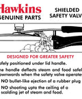 Hawkins B1010 3-piece pressure cooker safety valve set with shielded valve.