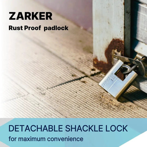 Heavy Duty Outdoor Padlock With Stainless Steel Shackle Waterproof Rustproof Lock 3 Keys For Storage Unit Warehouse Garage 1 Pack