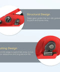 Close-up of Heavy Duty Manual Poly Strapping Tensioner and Cutter featuring premium hardened steel cutting edge and grip design.