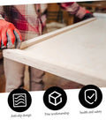 Woodworker using 4Pcs Woodworking Clamps Set For Quick Fixing And Boss Grip Heavy Duty Carpentry Clips on a wooden board