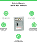 Top Shelf Indoor Electrical Load Center 100 Amp 6 Space 12 Circuit Main Lug Service Panel with meter main ringless design.