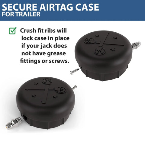 Heavy Duty Discreet Apple AirTag Trailer Jack Mount keeps your whip out of sight with crush fit ribs for secure placement.