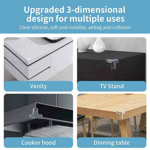 8 Pack Baby Corner Protectors With Soft Silicone For Furniture And Glass Countertops Clear Corner Guards on various surfaces