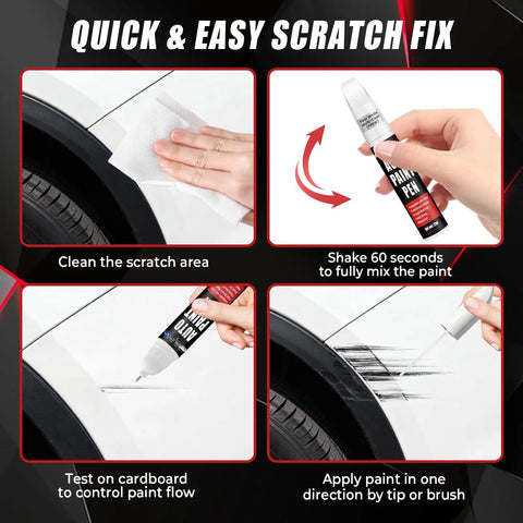 Instructions for using Pearl White Multi Coat PPSW Touch Up Paint For Tesla Model Y, 3, X, S 0.4 Fl Oz Scratch Repair Pen
