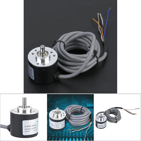 Heavy-Duty 38mm Rotary Encoder With Stainless Steel Shaft And Metal Shell, Industrial Grade Position Sensor, Model E6B2-CWZ6C