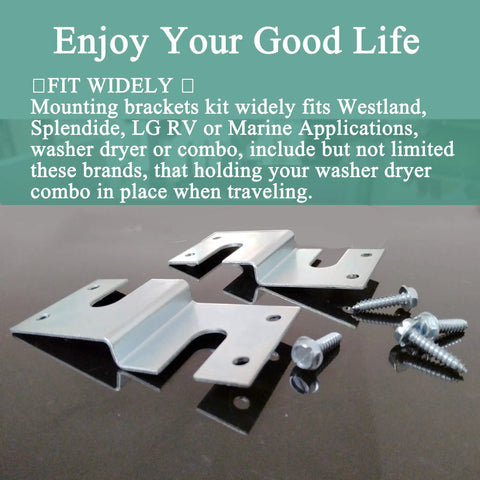 Rv Washer Dryer Brackets Kit For Westland LG Combo Units, Heavy Duty Galvanized Mounts with brackets and screws