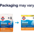 Fast Dissolving Four In One Pool Shock Treatment Eliminates Bacteria And Algae While Neutralizing Tough Chlorine Stink For Straight Up Crisp Water Weekly Super Refresh Twelve Pack, HTH packaging