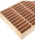 Deck Out Your Desk With This Slick Wooden Jewelry Organizer Multi Grid Ring Holder And Sassy Lipstick Tray Dual Purpose Cell Phone Stand Pretty Home Decor, close-up of divided wooden tray.
