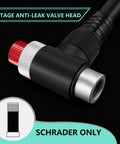 2-stage anti-leak valve head of Beast Mode High Pressure Bike Shock Pump With Gauge For Front Forks, Rear Shocks And Tires