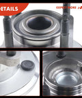 Rear Wheel Bearing And Hub Assembly 5-Lug Direct Fit Replacement Fits Jeep Grand Cherokee 2005 2010 And Commander 2006 2010 High Load Capacity For Smooth Ride And Reliable Axial Radial Support, close-up view of bearing and studs