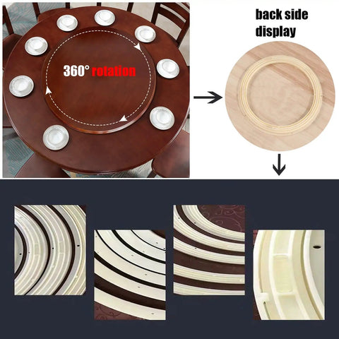 Heavy Duty Wood Lazy Susan Turntable For Round Tables 360 Smooth Spin serves food on a round table with white finish.