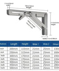 Heavy Duty Folding Triangle Shelf Brackets Set Two Pack Adjustable Wall Mount Brackets with Screws Silver 10 Inch dimensions