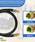 Pro Grade 5 Foot 1/2 Inch HVAC Vacuum Hose With 3/8 To 3/8 Female Flare Fittings For High Flow Refrigerant Evacuation And Recovery