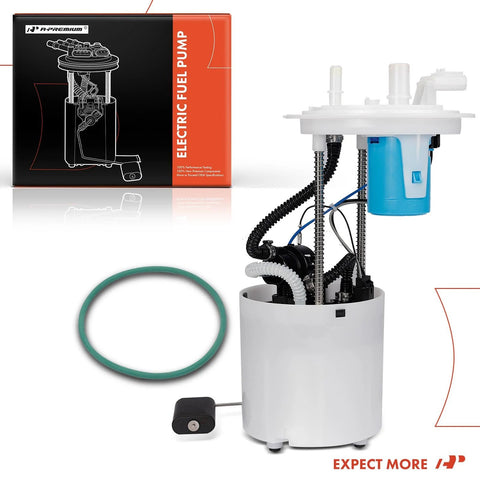 Drop In Electric Fuel Pump Assembly With Sending Unit For Ford F150 2009 to 2014 With V6 3 7L And V8 4 6L 5 0L 5 4L Engines Replaces 9L3Z 9H307E Reliable Fuel System Module For No Fuss Easy Install Strong Starts And Smooth Running with packaging and gasket.