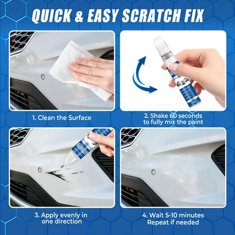 Instructions for using Ford Compatible White Touch Up Paint For F 150 Explorer And Escape 2 In 1 Scratch Repair Pen Color Accurate Oxford White YZ Z1 M6887 Quick Dry Long Lasting