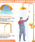 Emergency Eyewash And Shower Station Kit With Dual Nozzle Design, ANSI Z358.1-2014 Certified And OSHA Approved, in use