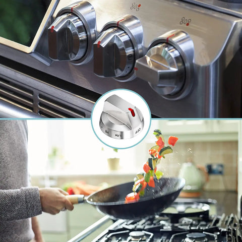 DG64-00473A Stove Knobs Replacement For Samsung Gas Range with stainless steel protection shown in use cooking vegetables