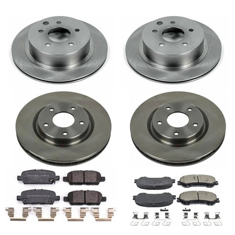 PowerStop front and rear brake kit with disc rotors and ceramic pads for Nissan Rogue 2014–20 and Rogue Sport 2017–22