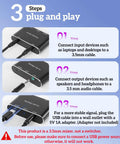 Three-step guide for using the Two Channel Stereo Audio Mixer With Aluminum Shell 3 Point 5mm Input Output Tiny Pocket Studio Interface
