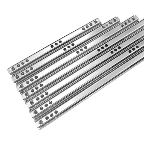 Two Pack Medium Soft-Close Ball Bearing Drawer Slides, Full Extension, 100 Lb Capacity, 9-Inch Travel, 17mm Wide, Side Mount
