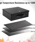 Fireproof Document Safe Box With Key Lock, Heavy Duty Portable Lock Box shown with layered metal and insulation materials.