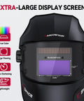 True Color Pro Grade Auto Darkening Welding Helmet With Upgraded Arc Sensor for Crisp Vision, large display screen.