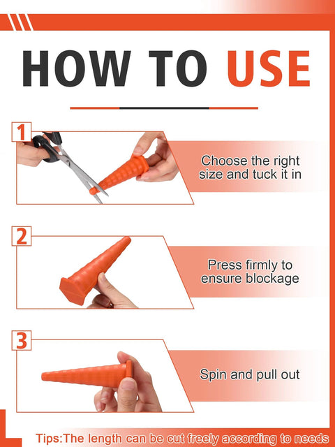 Instructions on using Hydraulic Oil Service Plugs Set Three Sizes 35 Piece Orange Rubber Plugs for industrial and irrigation systems.