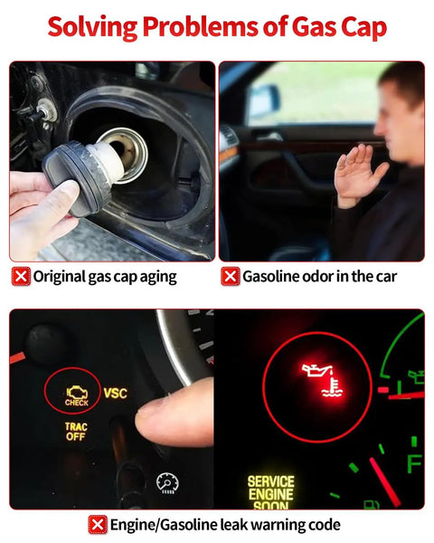 Subaru Gas Cap Fuel Tank Cap Replacement Fits 2010-2024 Legacy Outback Impreza BRZ Crosstrek Forester WRX STI No Fuss Easy Install Seal For Safe Fuel System addressing issues like aging caps, odors, and warning codes.