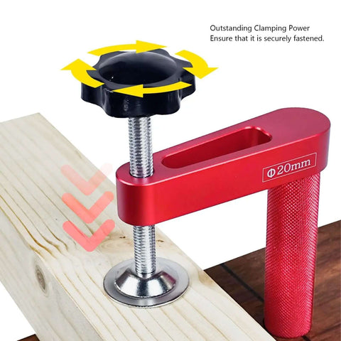 Two Pack 20mm Aluminum Bench Dog Clamps With Fast Hold Down Table Clamp For Woodworking Fits Standard 20mm Dog Holes 600 Pound Clamping Force Silicone Pads Protect Wood Lightweight Portable Clamp Set For Milling And Sanding
