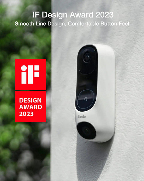 Dual Camera 2K Video Doorbell With 5MP Ultra HD Vision Wide 190 Degree Field Of View Free Video History Battery Powered