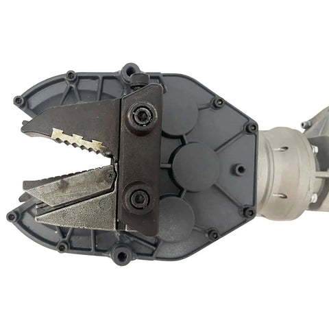 Close-up of adjustable jaws on Heavy Duty 2600W Electric Socket Screwdriver With Double Chuck Rebar Threading Tool.