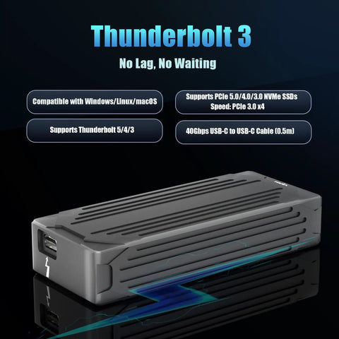Speed Demon M2 Nvme Ssd Enclosure With Thunderbolt 4 And 5 Compatibility offering sleek design, supporting high-speed data transfer.