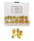 Self Tapping Threaded Inserts Kit With Brass Slotted Inserts 50 Pieces Easy Press In Installation For Quick Durable Repairs In Wood Metal Aluminum And Plastic Projects, assorted sizes