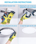 Installation guide for Ultra Thin 8 Inch LED Recessed Downlight With Junction Box, 5CCT Selectable, CRI90, 18W, Easy Install