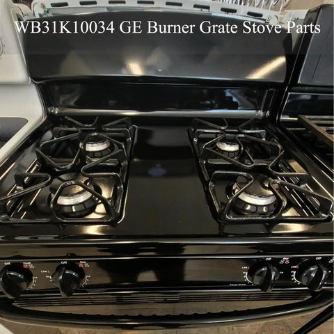 Replacement GE Stove Top Grates 8.4 x 8.46 Inches Cast Iron Matte Enamel 4 Pack Compatible With GE Burner Grates WB31K10034 WB31K10065