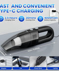 Cordless Handheld Vacuum Cleaner With 11000Pa Suction Beast Ultra Light One Point Four Pound Portable Vacuum charging via USB