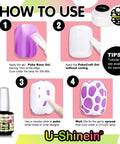 DIY Poke Gel Nail Polish Kit With Base Coat And Wood Sticks For Creative Nail Art Blooming Gel Spreading Magic Blossom Effect Lace