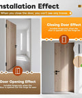 Installed Invisible Cabinet Hinge Set For Clean Minimal Doors No Drama With 180 Degree Hidden Hinges And Quiet Close Concealed Hardware Black 0.63 To 2.76 Inches 4 Pack DIY Friendly Supports Up To 33 Lbs Mdkave showing door closing and opening effects