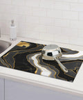 Large Marble Grain Dish Drying Mat For Kitchen Counter Absorbent Microfiber Drainer Pad 18 By 24 Inches Heat Resistant Quick Dry on countertop