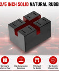 Solid Rubber Pinch Weld Blocks Jumper Pads For Auto Lift Jack Stand Support High Compression Heavy Duty Car Repair 3 Ton Load Capacity Set with red detailing.