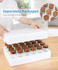 Glass Spice Jars Set 24 Pack Four Ounce Square Containers With Airtight Wood Lids safely packaged in white box
