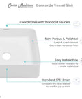 Ceramic Square Vessel Sink For Above Counter Install No Fuss Scratch Resistant Non Porous Finish Easy Clean Polished White